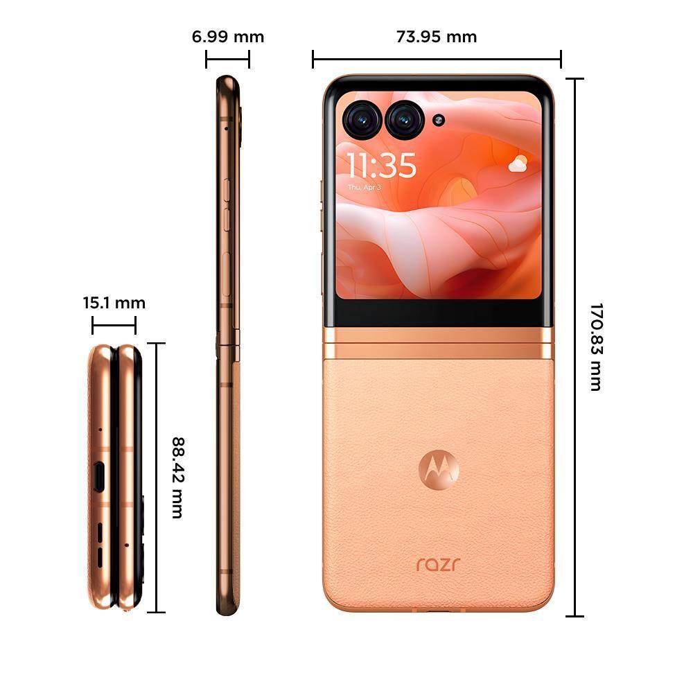 Smartphone Motorola Razr 40 Ultra 5G Peach 256GB 10GB (8GB RAM + 2GB Ram Boost) 12MP com moto AI NFC Dobrável - 5
