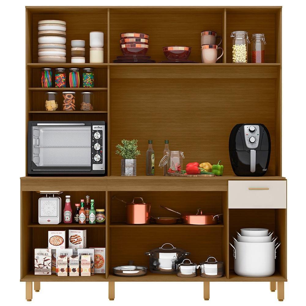 Cozinha Compacta Poliman Nuria com 9 Portas, 1 Gaveta e 4 Prateleiras - 180cm de largura - 3