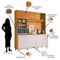 Cozinha Compacta Poliman Nuria com 9 Portas, 1 Gaveta e 4 Prateleiras - 180cm de largura