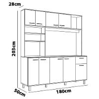 Cozinha Compacta Poliman Nuria com 9 Portas, 1 Gaveta e 4 Prateleiras - 180cm de largura - 6