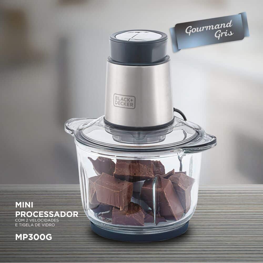 Miniprocessador de Alimentos Black Decker MP300G Antiaderente em Inox, Modo de 2 ou 4 Lâminas com 2 Velocidades - 300W - 2