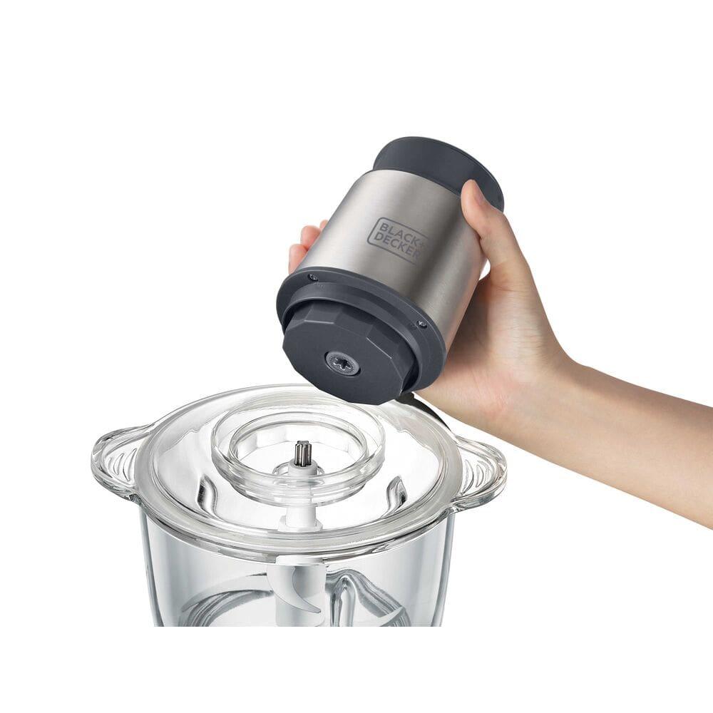 Miniprocessador de Alimentos Black Decker MP300G Antiaderente em Inox, Modo de 2 ou 4 Lâminas com 2 Velocidades - 300W - 6