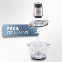 Miniprocessador de Alimentos Black Decker MP300G Antiaderente em Inox, Modo de 2 ou 4 Lâminas com 2 Velocidades - 300W - 9