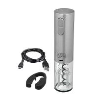 Abridor de Vinho à Bateria Black Decker Gourmand Gris W10, Saca Rolhas com Carregamento USB - Inox - 2