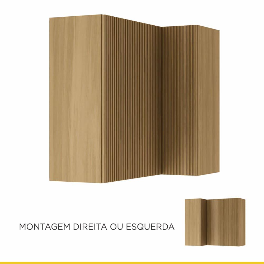 Armário Aéreo de Canto Nesher Rainha em MDF 15mm com 2 Portas e 1 Prateleira - 92cm de largura - 6
