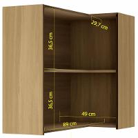 Armário Aéreo de Canto Nesher Rainha em MDF 15mm com 2 Portas e 1 Prateleira - 92cm de largura