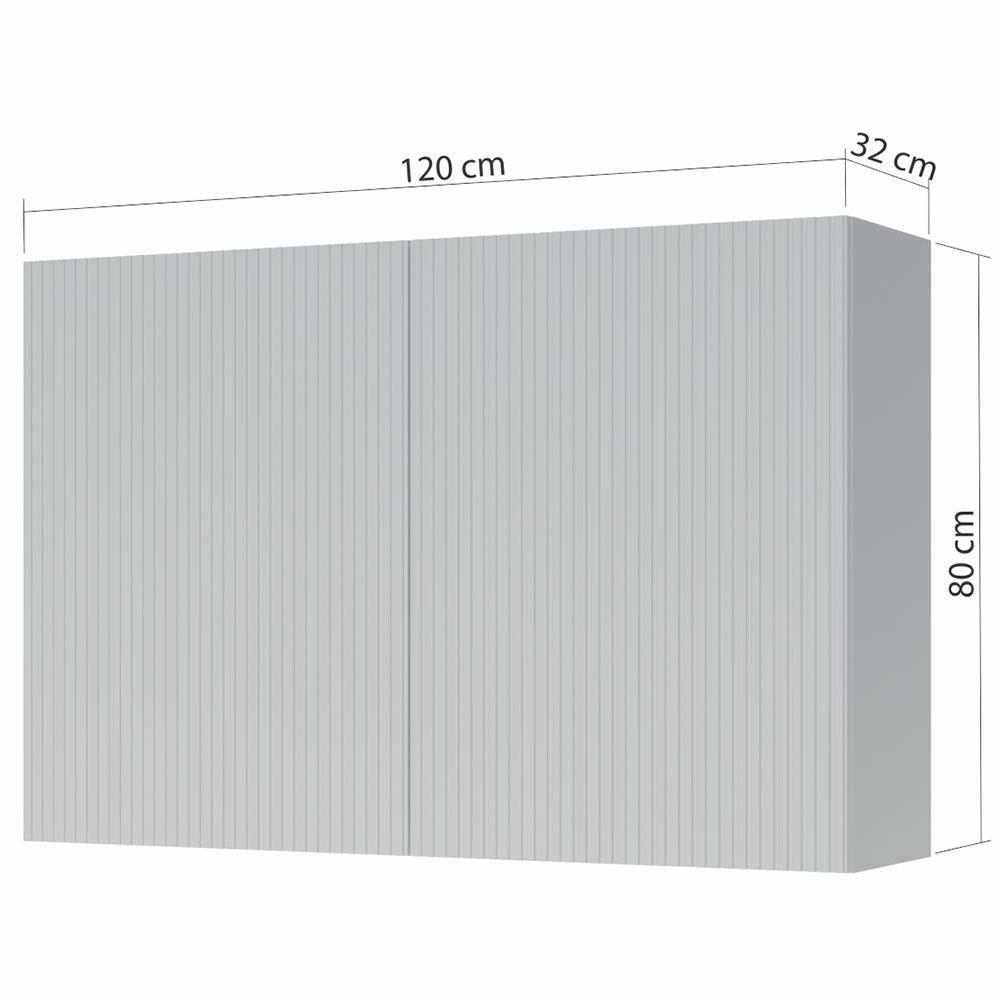 Armário Aéreo Nesher Rainha em MDF 15mm com 2 Portas e 1 Prateleira - 120cm de largura - 2