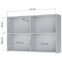 Armário Aéreo Nesher Rainha em MDF 15mm com 2 Portas e 1 Prateleira - 120cm de largura - 3