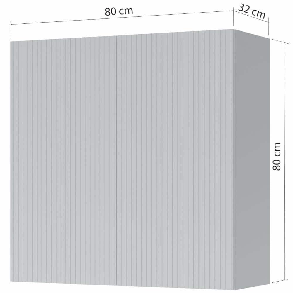 Armário Aéreo Nesher Rainha em MDF 15mm com 2 Portas e 1 Prateleira - 80cm de largura - 2