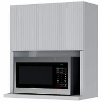 Armário Aéreo Nesher Rainha em MDF 15mm com Nicho para Micro-ondas, 1 Porta e 1 Prateleira - 70cm de largura - 1