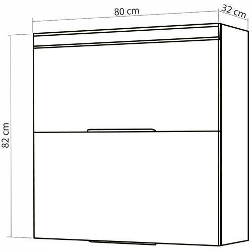 Armário Aéreo Nesher Marquesa em MDF 15mm com 2 Portas e 1 Prateleira - 80cm de largura - 4
