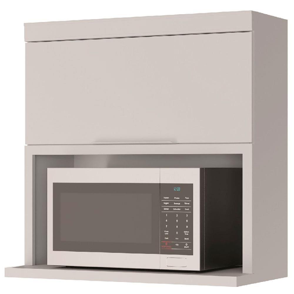 Armário Aéreo Nesher Marquesa em MDF 15mm com Nicho para Micro-ondas, 1 Porta e 1 Prateleira - 80cm de largura - 1