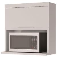 Armário Aéreo Nesher Marquesa em MDF 15mm com Nicho para Micro-ondas, 1 Porta e 1 Prateleira - 80cm de largura - 1