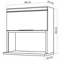 Armário Aéreo Nesher Marquesa em MDF 15mm com Nicho para Micro-ondas, 1 Porta e 1 Prateleira - 80cm de largura - 4