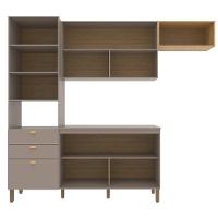 Cozinha Compacta Bartira Pérola com 5 Portas, 2 Gavetas, 1 Gavetão e 4 Prateleiras - 251cm de largura - 3