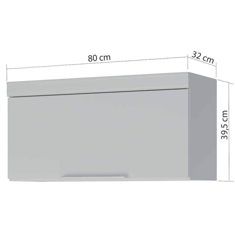 Armário Aéreo Nesher Marquesa em MDF 15mm com 1 Porta e 1 Prateleira - 80cm de largura - 2