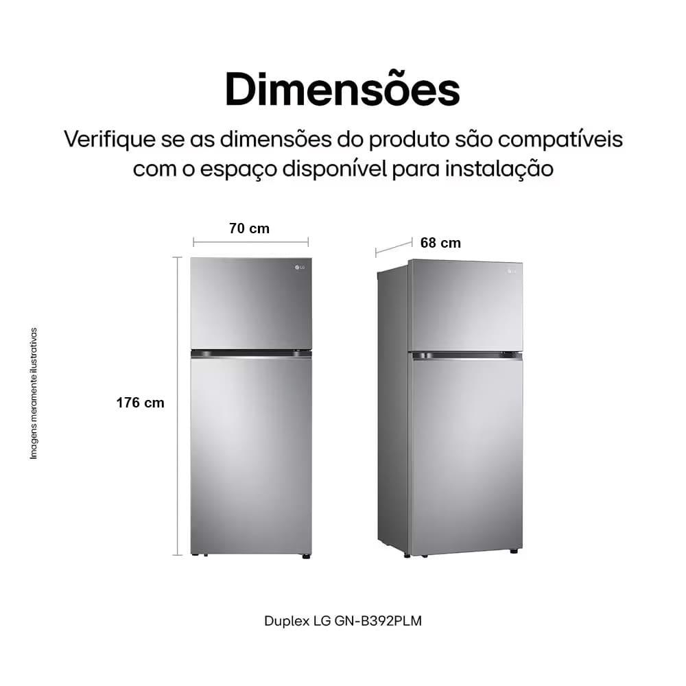 Geladeira LG Frost Free Duplex com Gaveta Fresh Zone e Multi Air Flow Inox Look - 395L - 9