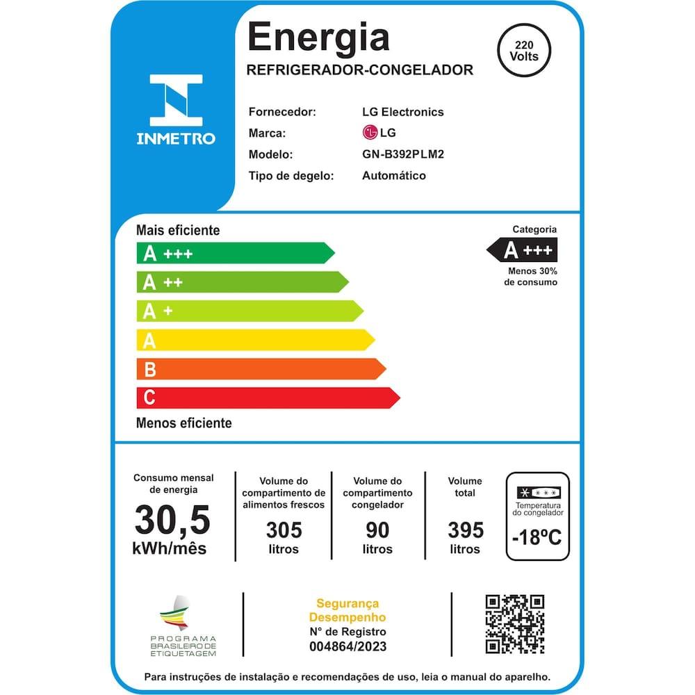 Geladeira LG Frost Free Duplex com Gaveta Fresh Zone e Multi Air Flow Inox Look - 395L - 10