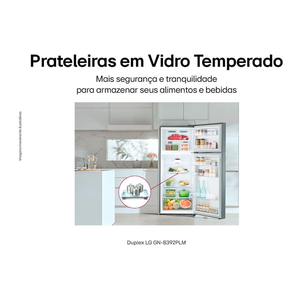 Geladeira LG Frost Free Duplex com Gaveta Fresh Zone e Multi Air Flow Inox Look - 395L - 8