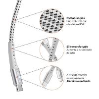 Cabo USB-C ESC06WT em Nylon Trançado Geonav – 1,2 metro - 8