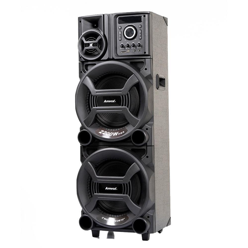 Caixa Amplificadora Amvox Pesadão Black ACA 2201 com Bluetooth, Entradas USB, Microfone e Instrumentos - 2200W - 3