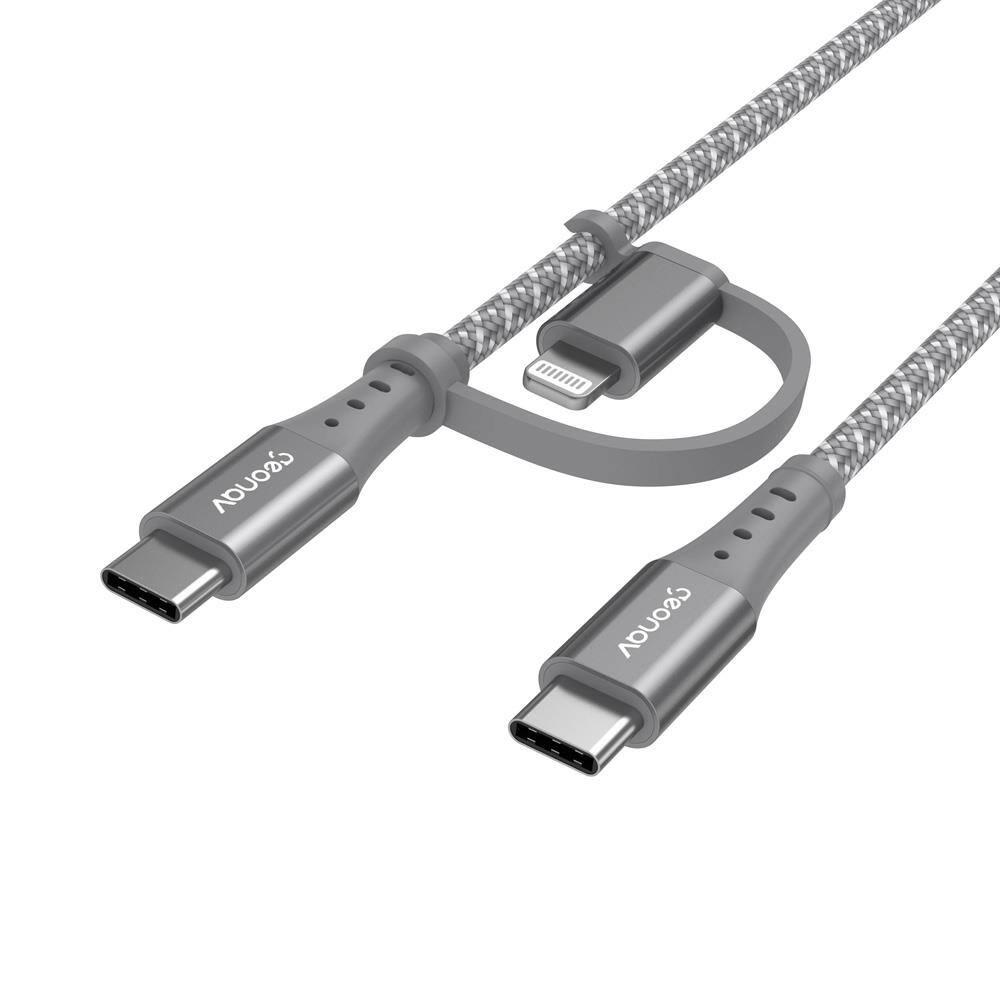 Cabo 2 em 1 USB-C Lightning LC21GR Geonav - 1,5m - 2