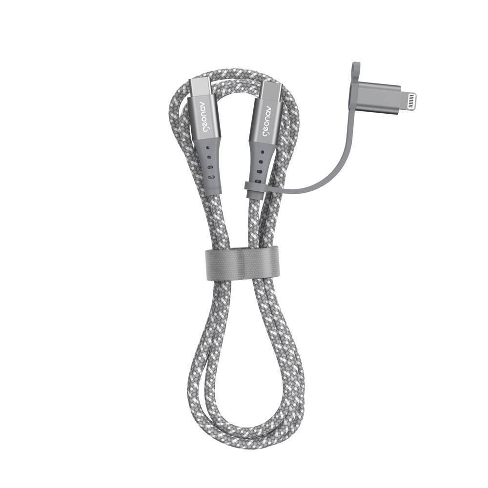Cabo 2 em 1 USB-C Lightning LC21GR Geonav - 1,5m - 3