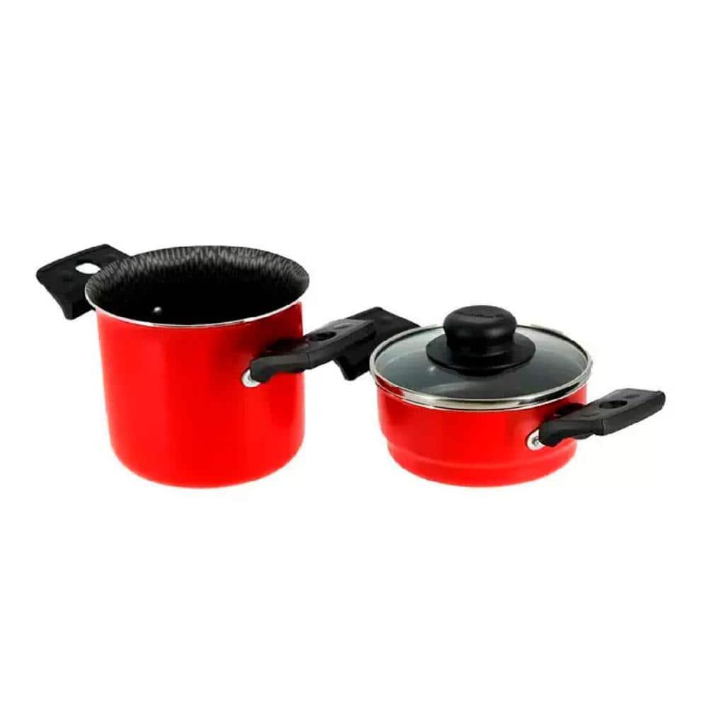 Mini Cuscuzeira Multiflon em Alumínio com Alça TPA Versátil - Vermelho - 2