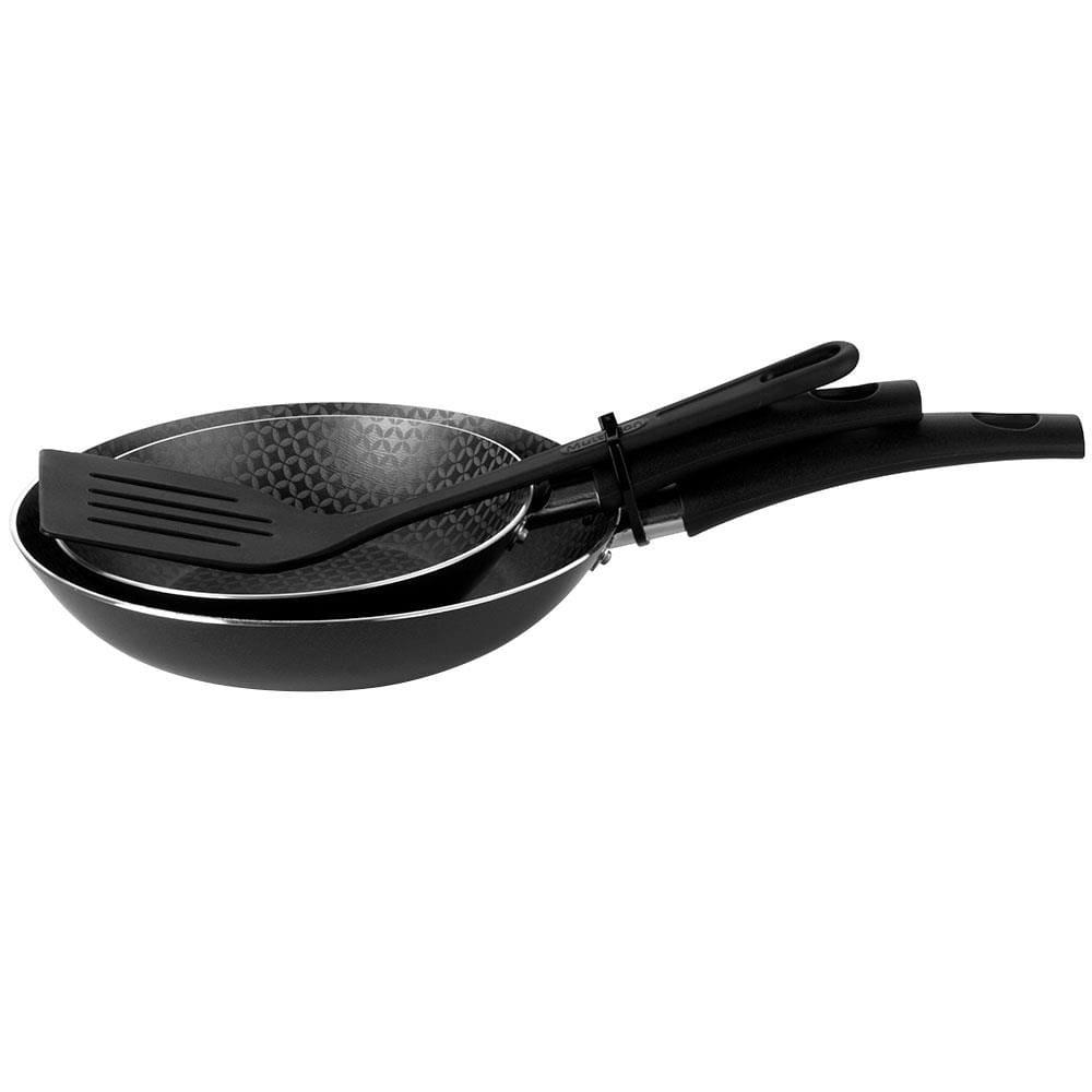 Conjunto de Frigideiras Multiflon Gourmet com Revestimento Antiaderente Ultra 7 Preta - 2 Peças - 1