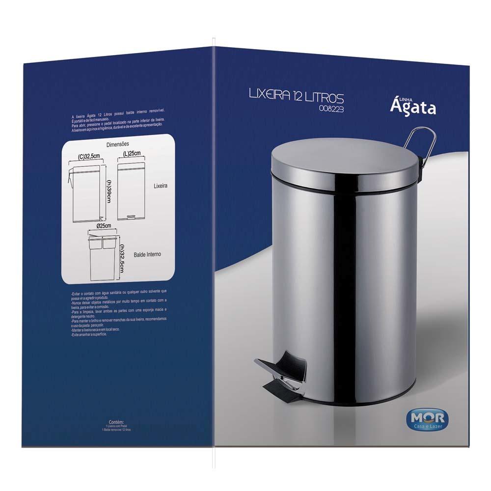 Lixeira M Mor Agata 8223 em Aço 12 LT - 3