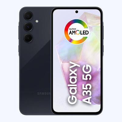 Smartphone Samsung Galaxy A35 5G Azul Escuro 128GB, 6GB de RAM, Câmera Tripla Traseira de até 50MP, Selfie de 13MP e Tela Super AMOLED de 6,6”