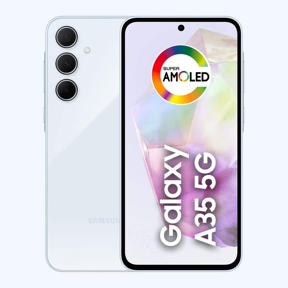 Smartphone Samsung Galaxy A35 5G Azul Claro 256GB, 8GB RAM, Câmera Tripla Traseira de até 50MP, Selfie de 13MP e Tela super AMOLED de 6.6” - 1