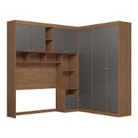 Guarda-roupa de Canto Santos Andirá Veneza 7 Portas 4 Gavetas 11 Prateleiras com Cabideiro e Maleiro Casal - 2