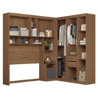 Guarda-roupa de Canto Santos Andirá Veneza 7 Portas 4 Gavetas 11 Prateleiras com Cabideiro e Maleiro Casal