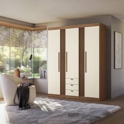 Guarda-roupa Santos Andirá Aurora 3 Portas 3 Gavetas 6 Prateleiras com Cabideiro Solteiro