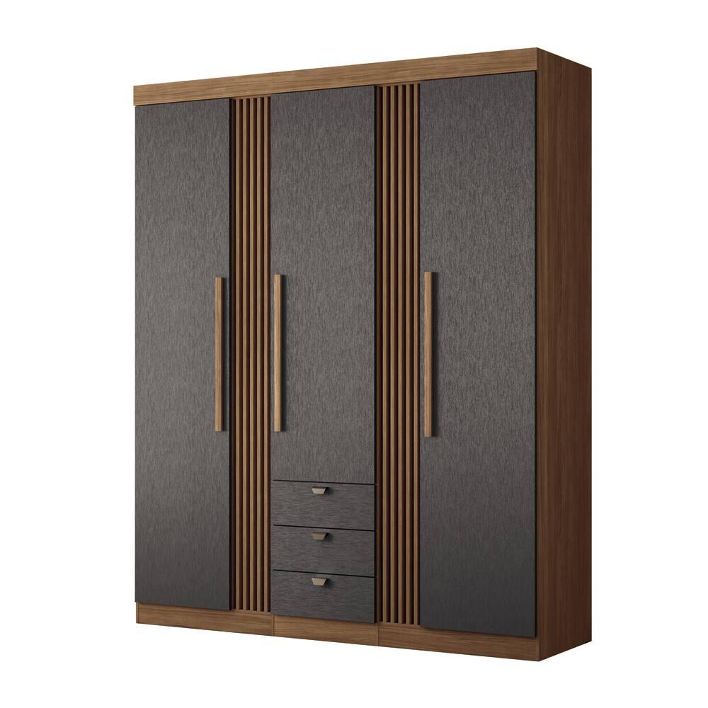 Guarda-roupa Santos Andirá Aurora 3 Portas 3 Gavetas 6 Prateleiras com Cabideiro Solteiro - 3