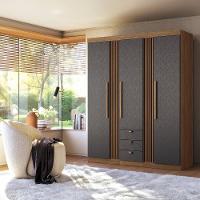 Guarda-roupa Santos Andirá Aurora 3 Portas 3 Gavetas 6 Prateleiras com Cabideiro Solteiro - 1