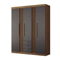 Guarda-roupa Santos Andirá Aurora 3 Portas 3 Gavetas 6 Prateleiras com Cabideiro Solteiro - 3