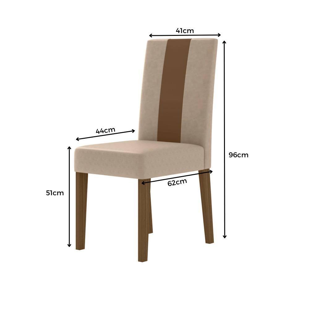 Mesa de Jantar Retangular Poliman Belle com 4 Cadeiras Revestidas em Suede - 8
