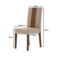 Mesa de Jantar Retangular Poliman Belle com 4 Cadeiras Revestidas em Suede - 8