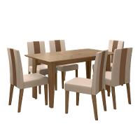 Mesa de Jantar Retangular Poliman Goya com 6 Cadeiras Revestidas em Suede - 2