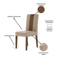 Mesa de Jantar Retangular Poliman Goya com 6 Cadeiras Revestidas em Suede - 9