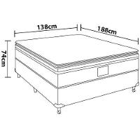 Cama Box de Casal Portobel Potenza Platinum com Molas LFK e Pillow Top 74x138x188cm - Bege Claro - 3