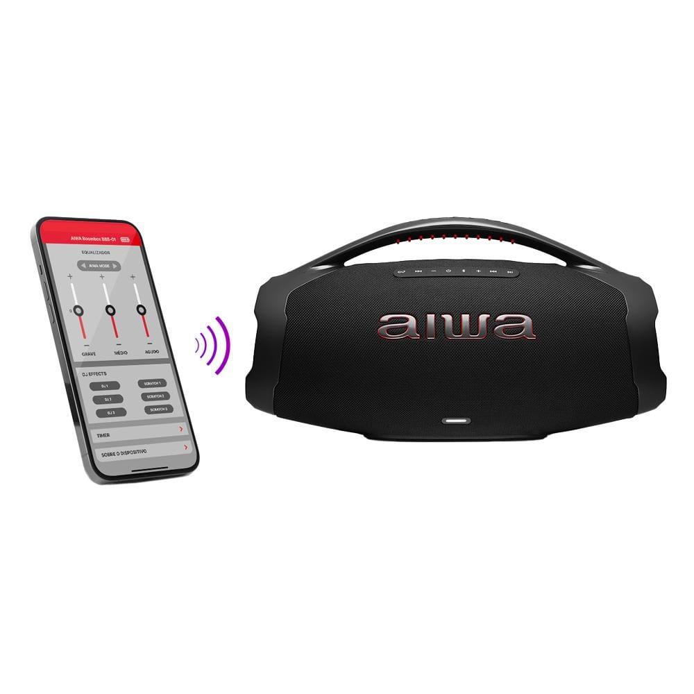 Caixa de Som Aiwa Boombox Plus com 3 Alto-falantes Bivolt e com Proteção IP66 Contra Água e Poeira AWS-BBS-01B - 200W - 5