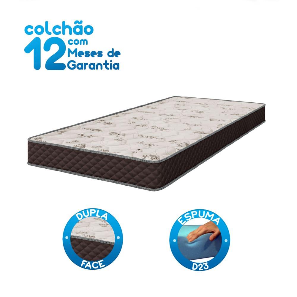 Colchão Solteiro Umaflex New Sublime Espuma D23 14 x 88 x 188 cm – Marrom/Floral - 3