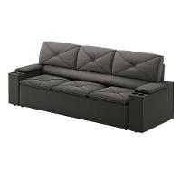 Sofá 3 lugares DDS Next Pop com Assento Retrátil e Encosto Reclinável em Velosuede com porta-copos - 205cm de largura - 3