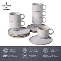 Conjunto de Xícaras de Chá Empilháveis com Pires Porto Brasil Latte – 230 ml - 5