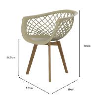 Cadeira de Jantar Web Wood Seat&Co com pés em Madeira - 4