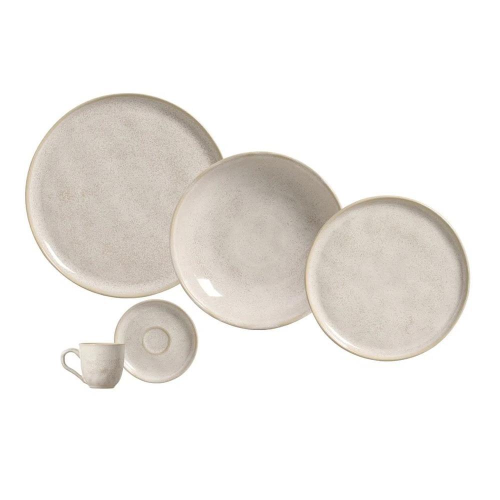 Aparelho de Jantar 30 Peças Porto Brasil Cerâmica Bio Latte - Bege - 1