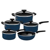 Conjunto de Panelas 5 Peças Tramontina Tunis Antiaderente com Revestimento Cerâmico e Fundo de Indução - Azul - 1